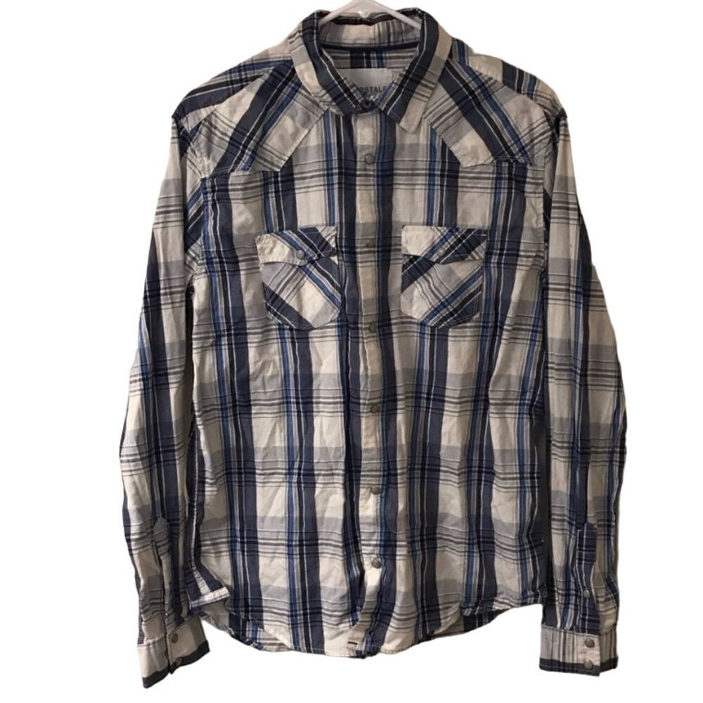 Aeropostale Western Men’s Plaid Snap Button Down Shirt